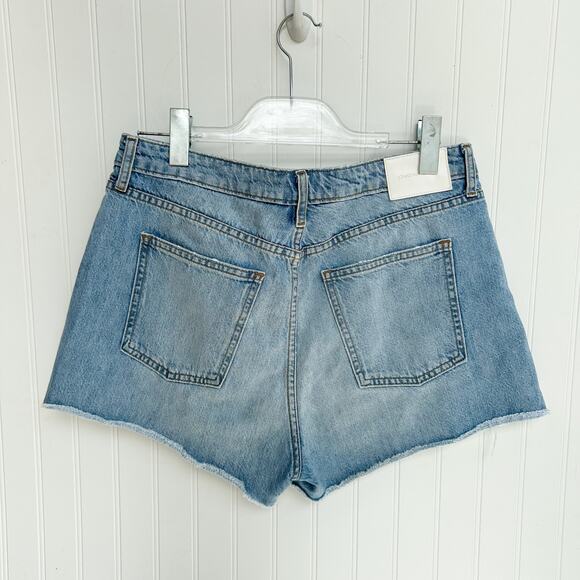 Jonathan Simkhai Luca High Rise Cutoff Jean Shorts Blue Distressed Denim Size 30 - Picture 4 of 6